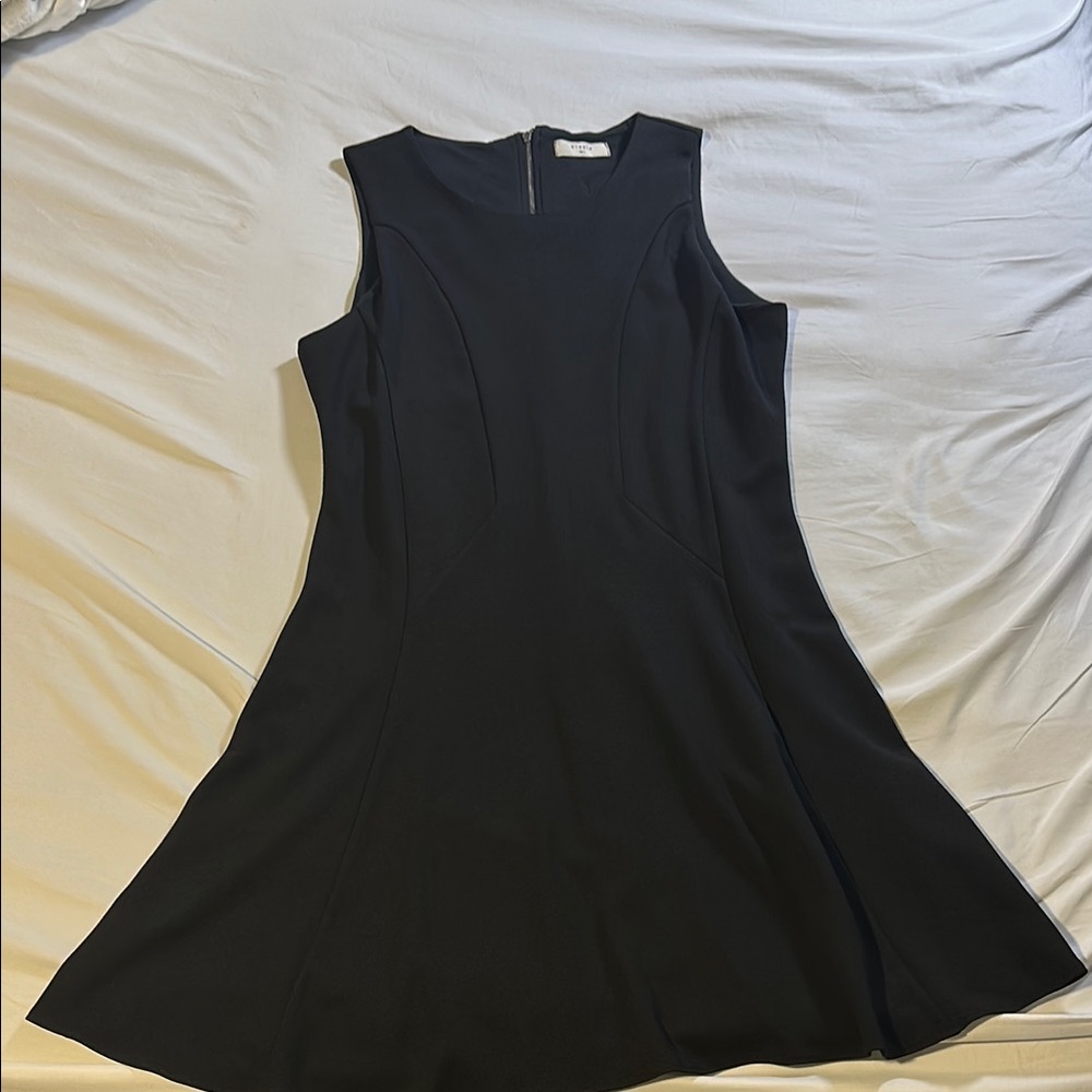 Elodie Black A-Line Mini Dress Sleeveless Crew Neck